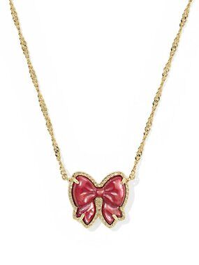 Haley Bow Gold Short Pendant Necklace